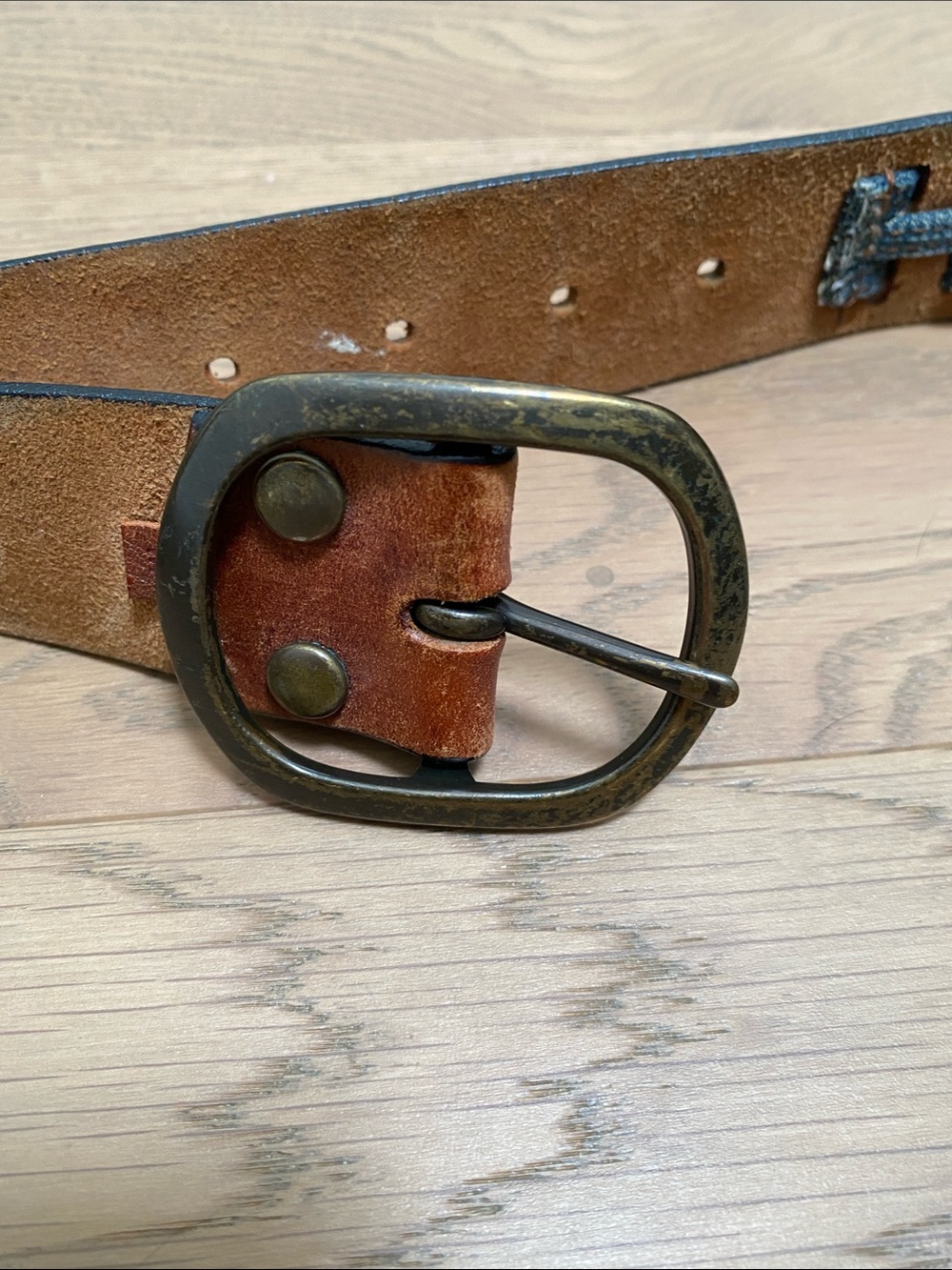 Leather Braided Accent Belt - Brown - Picture 3 of 7